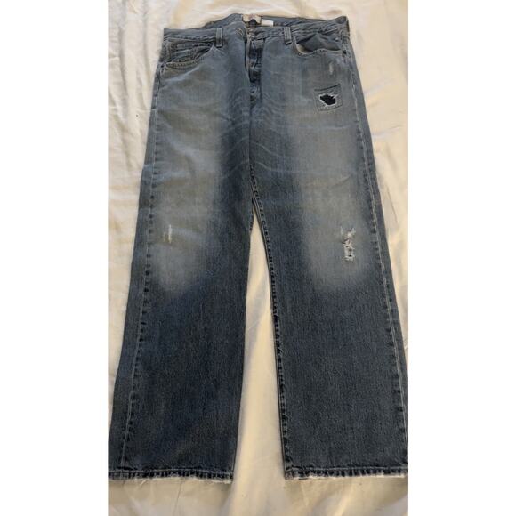 Levi's Other - Vtg Y2K Levis 501 Jeans Mens 40 X 32 Distressed Straight Leg Original Button Fly